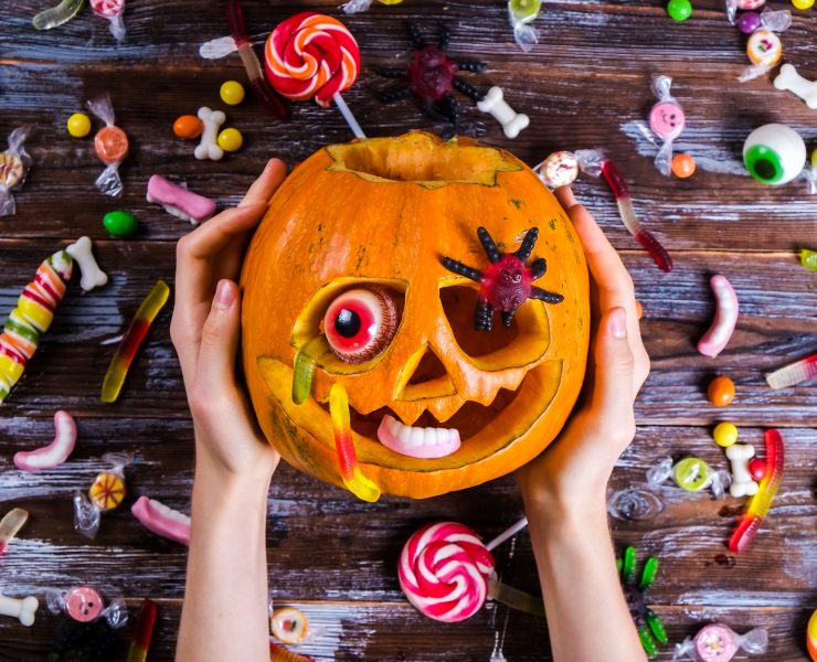 Candy-decorated Pumpkin