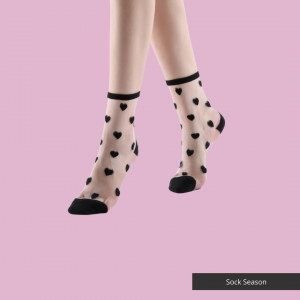 Sock Season: Heartbreaker Sheer Ankle Sock in Black
