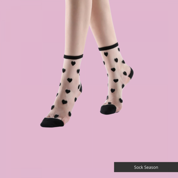 Sock Season: Heartbreaker Sheer Ankle Sock in Black