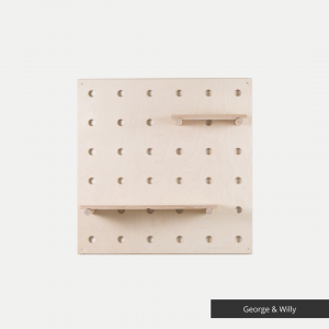 George and Willy: Wooden Pegboard Wall Display