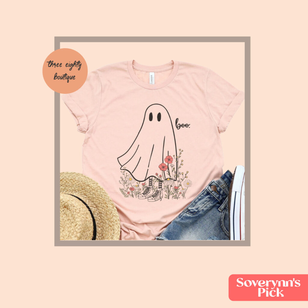 Ghost & Flowers Halloween T-shirt